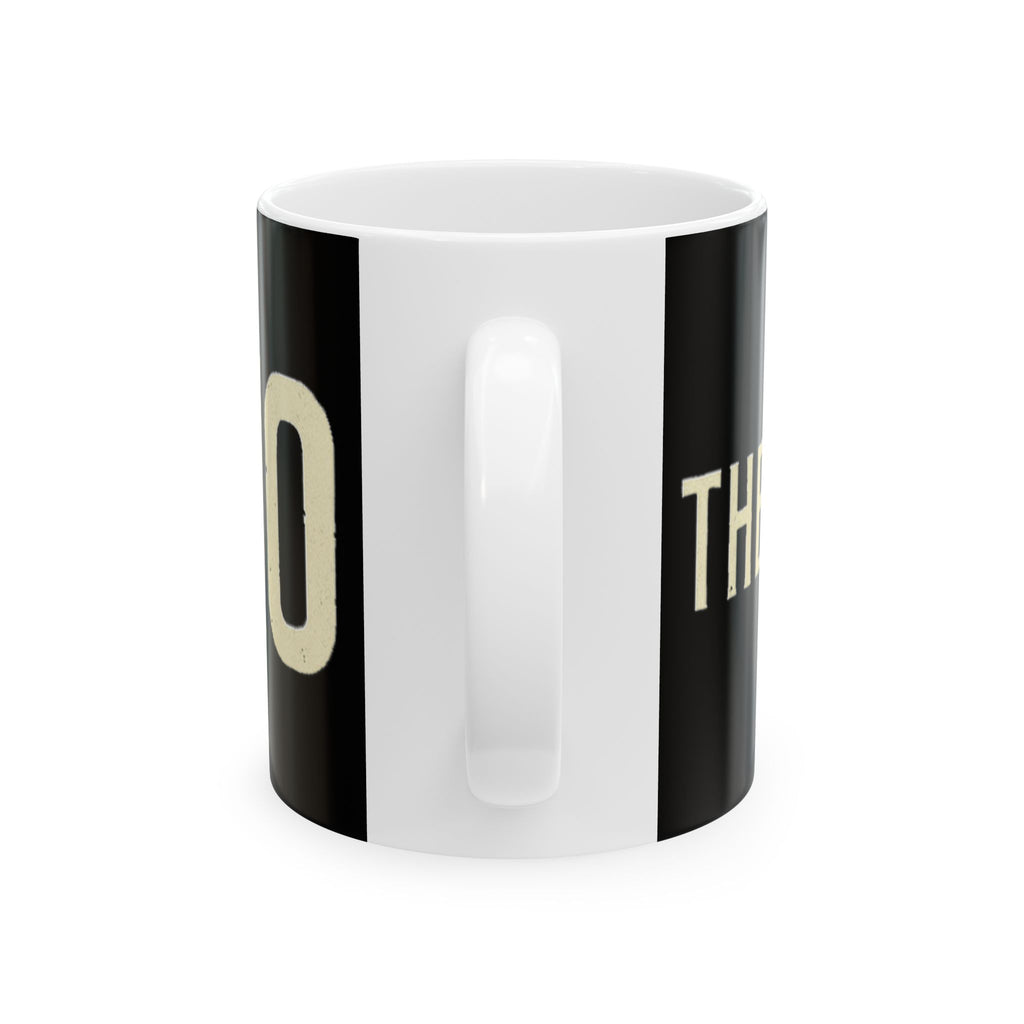 GARFIO Ceramic Mug — Vintage Bold Text Coffee Cup (11oz, 15oz)